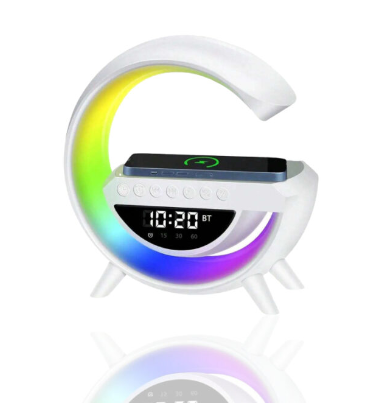 BT-3401 LED Display Wireless Phone Charger Bluetooth Speaker With Seven Color Selections, Alarm Clock, FM Radio